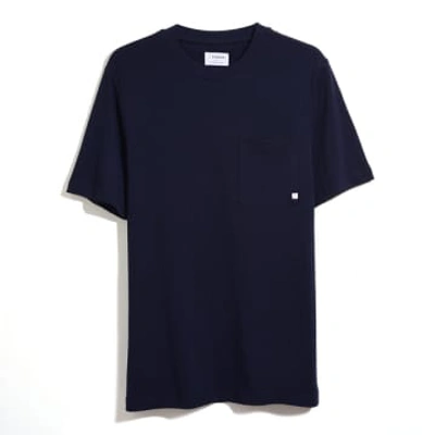 Shop Farah F4ksd007 Stacy Pocket T Shirt In True Navy In Blue
