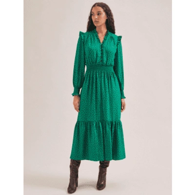 Shop Cefinn Saskia Jacquard Maxi Dress Col: Green Multi