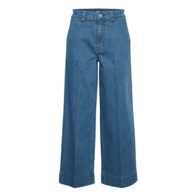 Shop B.young Kato Komma Crop Jeans In Blue