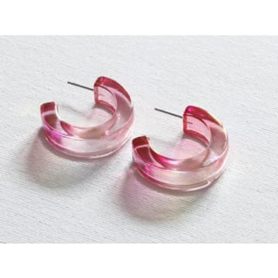 Shop Big Metal Pink Hoop Earrings