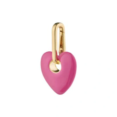 Shop Pilgrim Charm Recycled Heart Pendant, Pink/gold-plated