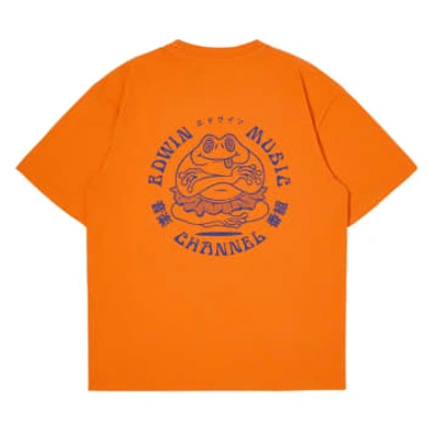 Shop Edwin Music Channel Short-sleeved T-shirt (orange Tiger)