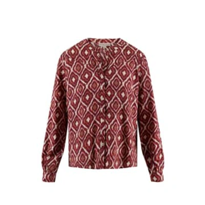 Shop Zusss Blouse With Ikat Print Sand/reddish -brown In Neutrals