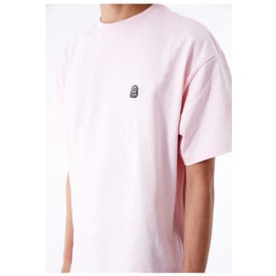 Shop Anorak Dr Denim Trooper T-shirt Soft Pink 90s American Cut In Blue