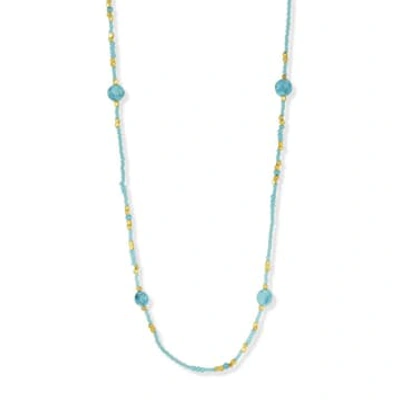 Shop Ashiana Kiara Long Necklace Turquoise In Blue