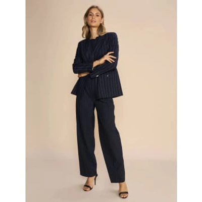 Shop Mos Mosh Arven Roy Trousers-salute Navy-169640 In Blue