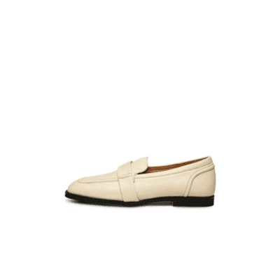 Shop Shoe The Bear Erika Saddle Leather Loafer- Off White