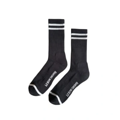 Shop Le Bon Shoppe : Extended Boyfriend Socks In Black