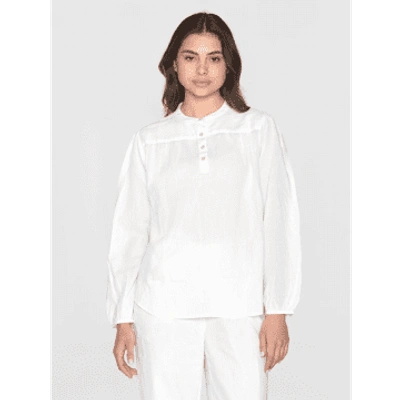 Shop Knowledge Cotton Apparel 2090039 A-shape Stripe Structure Shirt Egret