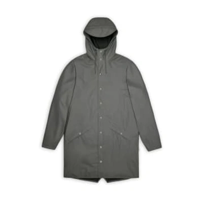 Shop Rains Jackets Chubasquero Long Jacket In Grey