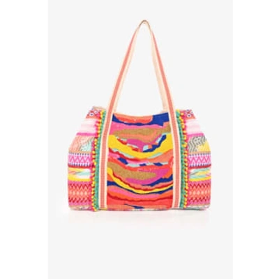 Shop America & Beyond Isabella Embellished Holdall Handwoven Bag