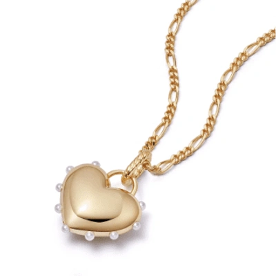 Shop Daisy London Shrimps Chubby Heart Necklace In Metallic