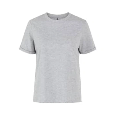 Shop Pieces Pcria Light Grey Melange T-shirt