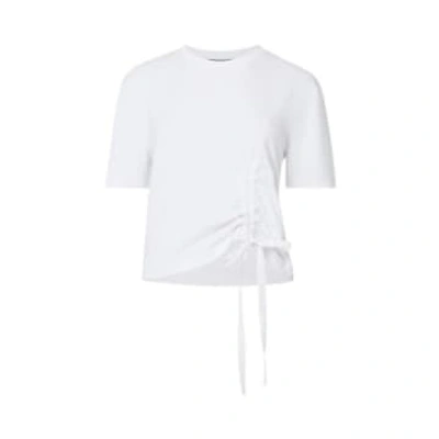 Shop French Connection Rallie Cotton Ruched T Shirt-linen White-76qza