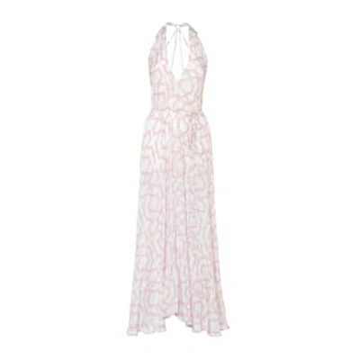Shop Alexandra Miro Goddess Tile Print Dress In Blush