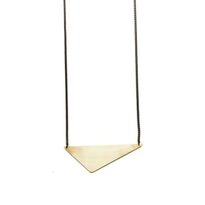 Shop Just Trade Geometric Brass Offset Triangle Necklace