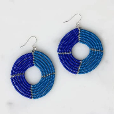Shop Bohemia Designs Dusky Blue And Cobalt Blue Ngare Earrings