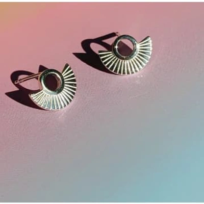 Shop Vurchoo Nicaragua Silver Art Deco Stud Earrings In Metallic