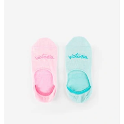 Shop Victoria Invisible Socks In Rosa Azul In Pink