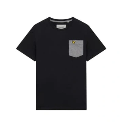 Shop Lyle & Scott Contrast Pocket T-shirt Jet Black/ Gunmetal