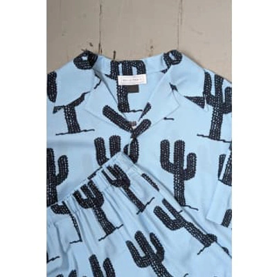 Shop Bella Freud Cactus Blue Holiday Shirt & Shorts Set