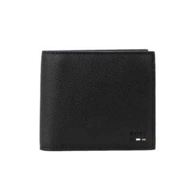 Shop Hugo Boss Ray 8cc Billfold Wallet In Grained Black Faux Leather 50491957 001