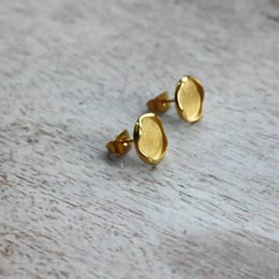 Shop Annie Mundy Dt72 A Gold Round Disk Stud Earrings