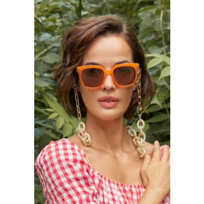Shop Karabo Sunglasses Chain Block Taupe From Powder Designs
