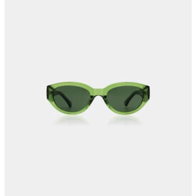Shop A.kjaerbede Winnie Light Olive Transparent Sunglasses In Green