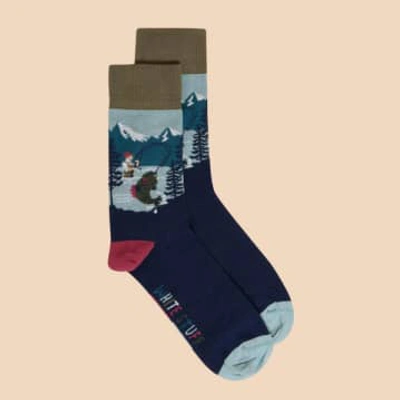 Shop White Stuff Fishing Scene Ankle Socks In White