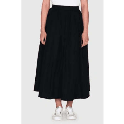 Shop Knowledge Cotton Poplin Pleated Black Jet Skirt
