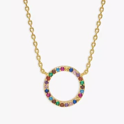 Shop Estella Bartlett Multi Cz Circle Necklace In Gold