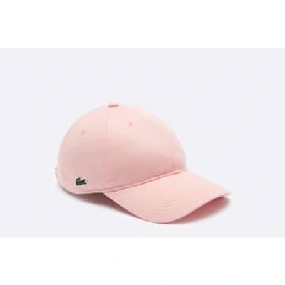 Shop Lacoste Organic Cotton Cap In Pink