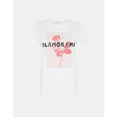 Shop Bella Freud Glamorama Cotton T-shirt Col: White Multi, Size: L