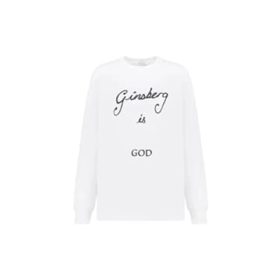 Shop Bella Freud Ginsberg Is God Ls T-shirt In White