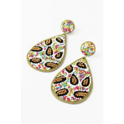 Shop My Doris Confetti Leopard Print Earrings In Animal Print