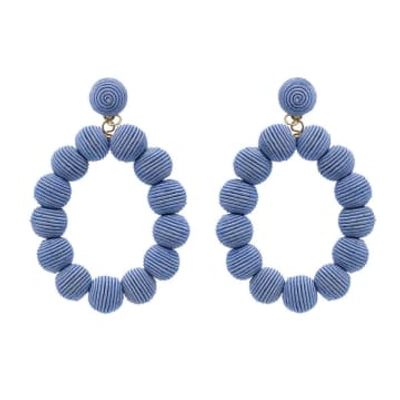 Shop Narratives The Agency French Lilac Blue Woven Ball Oval Earrings