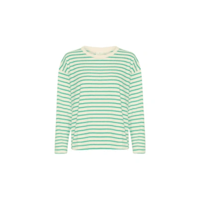 Shop Kaffe Winny L/s T-shirt In Antique White/green From