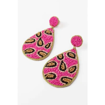 Shop My Doris Pink Leopard Print Earrings
