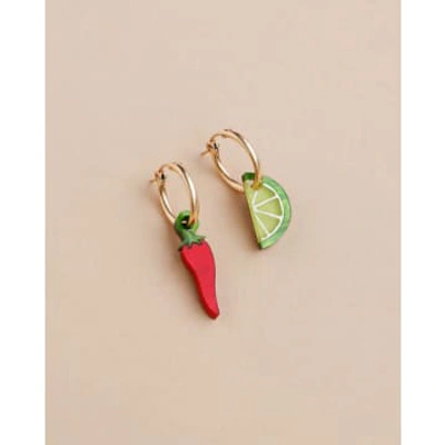 Shop Wolf & Moon Chili & Lime Hoops In Green
