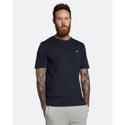 Shop Lyle & Scott Slub T-shirt In Dark Navy In Blue