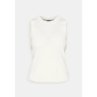 Shop Hugo Boss Boss Felishia Knitted Ribbed Vest Col: 118 Open White, Size: Xs