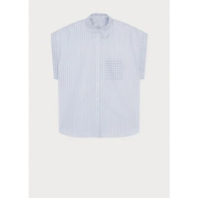 Shop Paul Smith Gingham Stripe Ss Shirt Col: 01 White, Size: 8