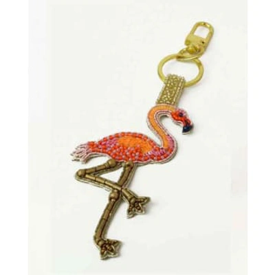 Shop My Doris Pink Flamingo Beaded Key Ring
