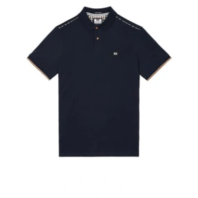 Shop Weekend Offender Sakai Polo With Nylon Check Piping In Cognac In Brown