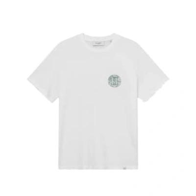 Shop Les Deux White/dark Ivy Green T-shirt