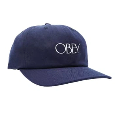 Shop Obey Bishop 6 Panel Strapback Cap In Blue