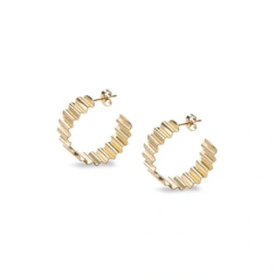 Shop Olivia Taylor Statement Ondulée Hoops In Gold