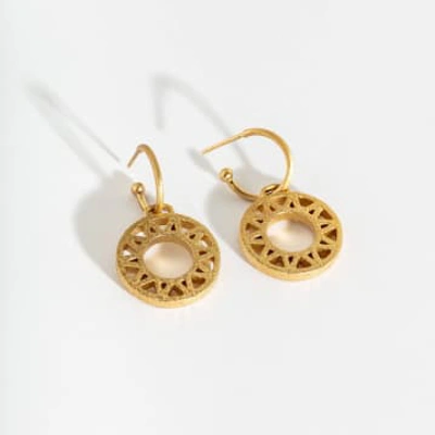 Shop Claire Hill Designs Geometric Statement Gold Hoop Earrings By Claire Hill