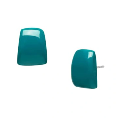 Shop Branch Small Rounded Stud Earring In Teal